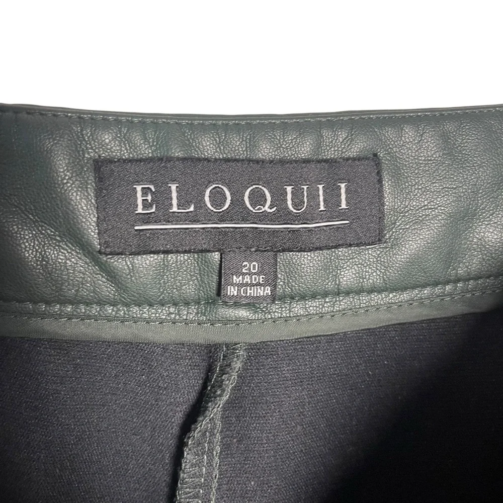 Eloquii Forest Green‎ Faux Leather Cropped Pants